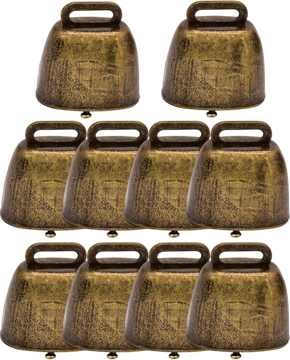 10 stuks koperen klokken voor schapenwilg, anti-marriet bronzen bel, sterke metalen bel, koperen bellen voor runderen, geiten, dierenboerderij, brons, a, A