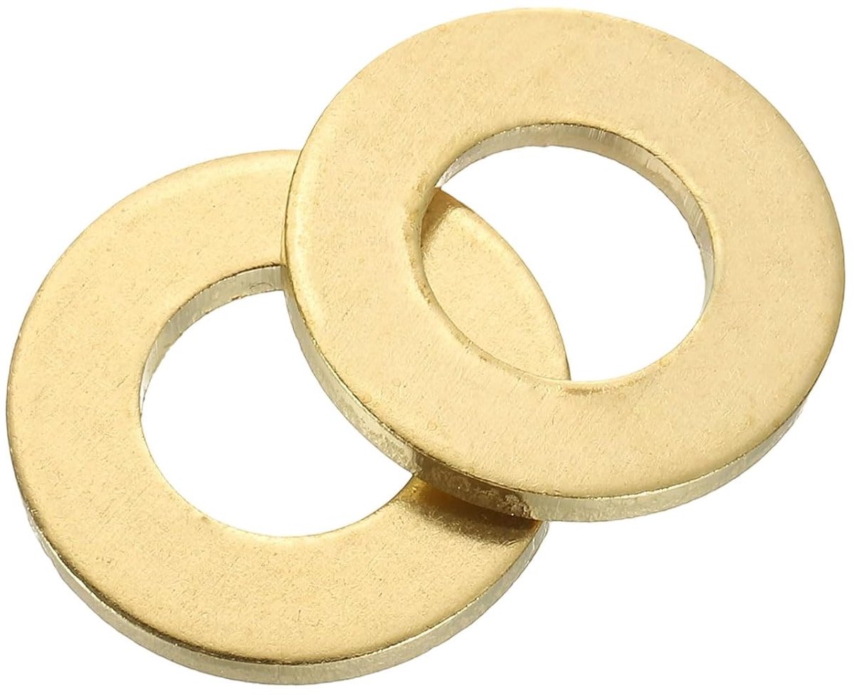 Set van 16 stuks sluitringen, M12 x 24 mm x 2 mm messing ringen, sluitringen, assortiment, platte borgringen, afdichtring, metalen ringen voor schroeven, bouten, moeren