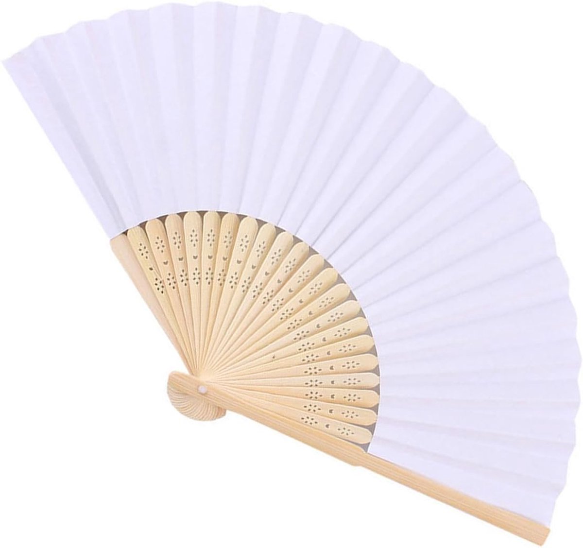 Papier Opvouwbare Fan Vintage Hand Fan Voor Bruiloft Feest Podium Prestaties Decoratieve Gift (wit)