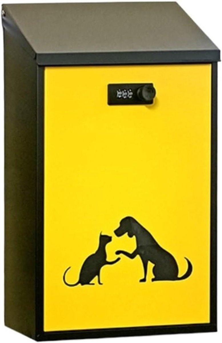 Brievenbus Wandmontage - Postbus Huis - Veilig Post Opbergen - Combinatieslot - 39x10x25 cm - Geel