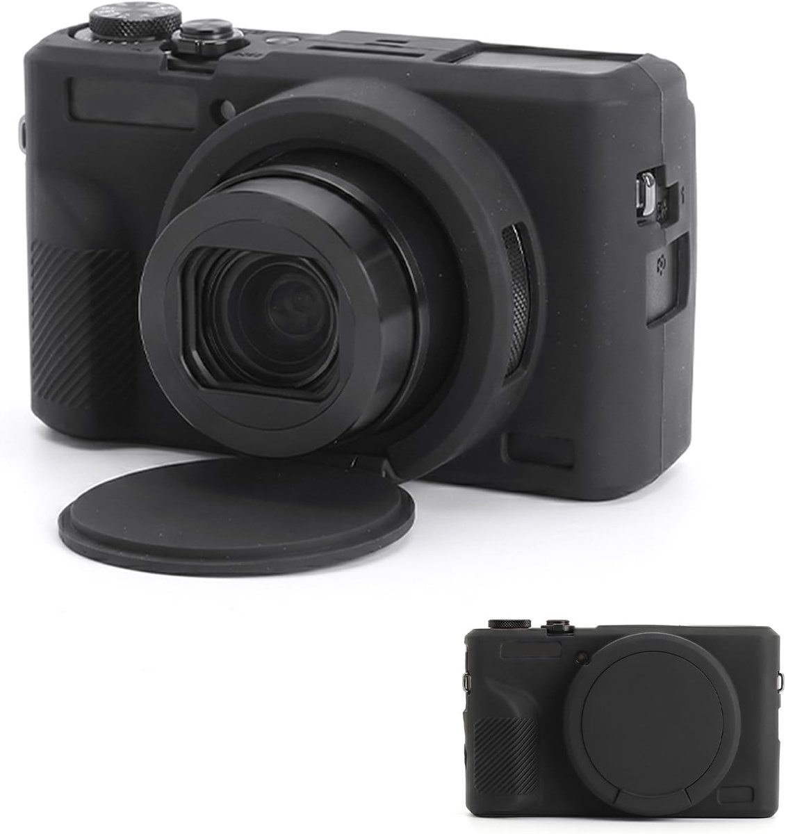 Beschermhoes geschikt voor Canon G7X Mark III, G7X Mark III, Canon G7X Mark III, Canon PowerShot G7X Mark III camera, 2-pack schermbeschermer, lensbeschermer, zwart
