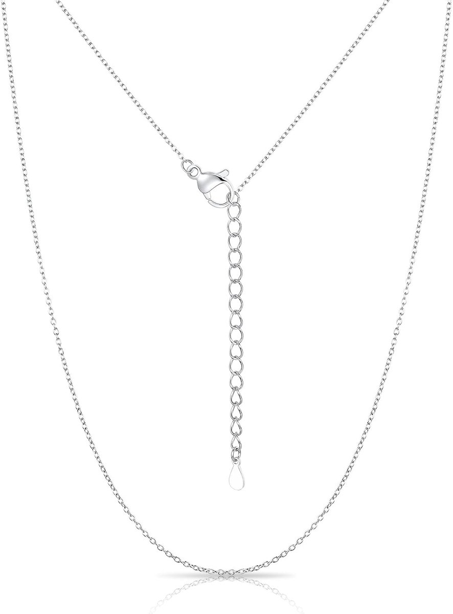 Roestvrij stalen ketting dames heren 1 mm dunne halsketting 316L hypoallergeen lang verstelbaar 41/46/51/56/61/66/71 cm zilver/goud minimalistische pantserketting zonder hanger, cadeau voor