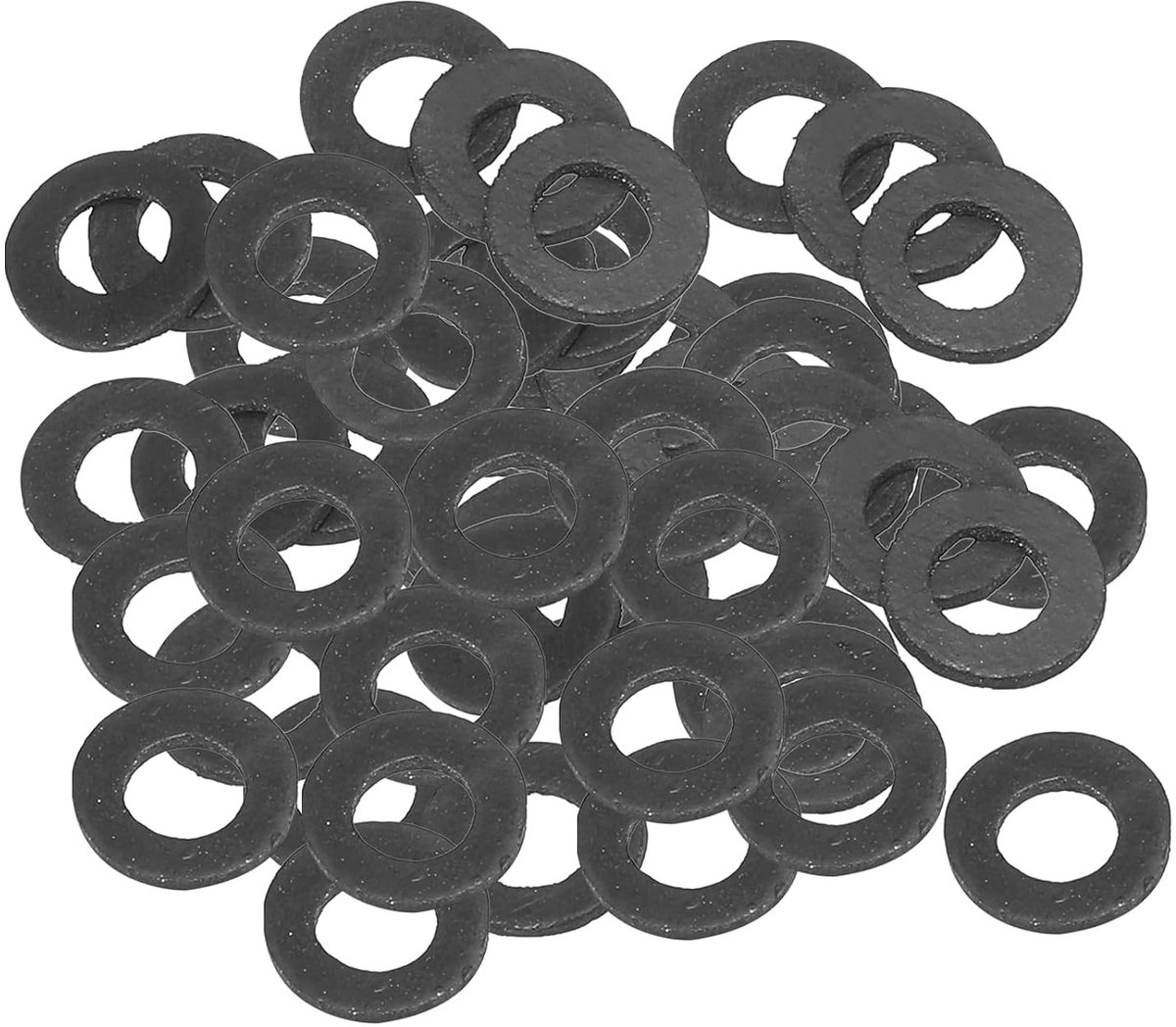 M5 platte rubberen afdichting, 40 stuks, 5 mm BI, 12 mm BU, 1 mm dik, afdichtring, afstandhouder, voor kraan, slang, aansluitbout, zwart