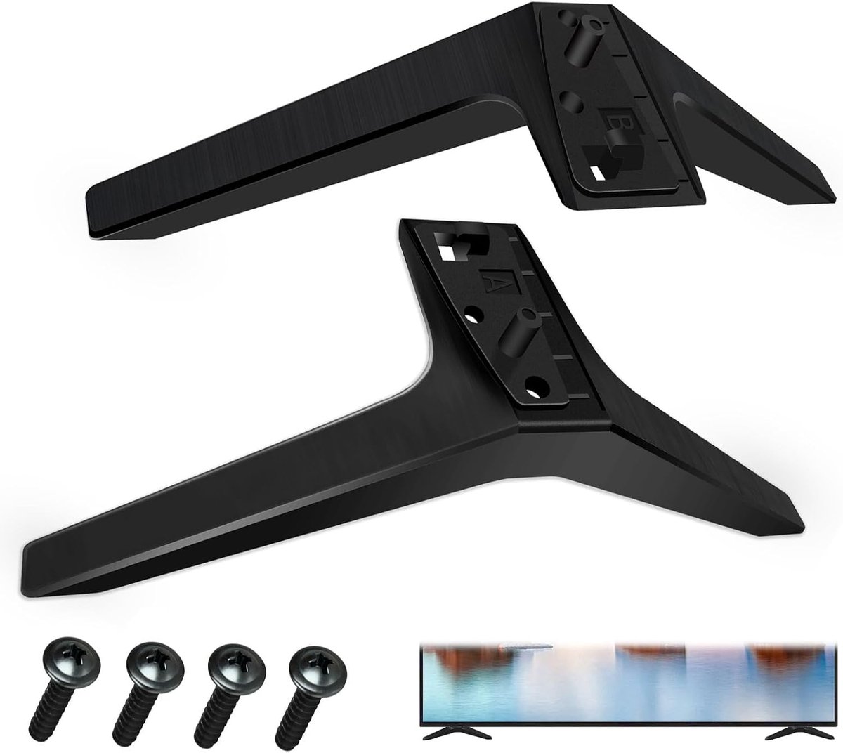 TV Legs 55 Inch - Zwarte TV Standard - Inclusief Schroeven - Eenvoudige Montage - ShopVlot