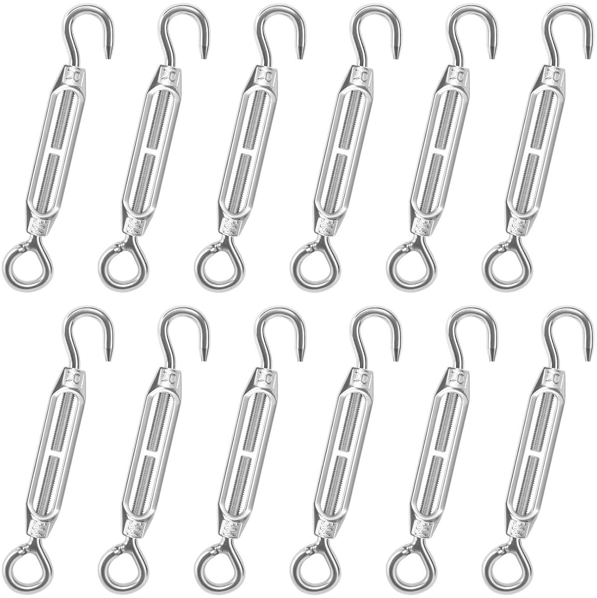Kabelspanners set van 12 - RVS M4 - verstelbare draadspanner - ideaal voor gaashekwerk - ShopVlot