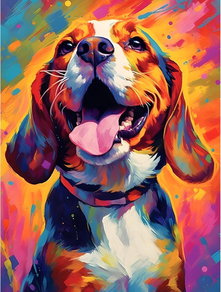 Diamant schilderen hond - kleurrijke honden kunst - volledige drill - ontspanning voor volwassenen - ShopVlot