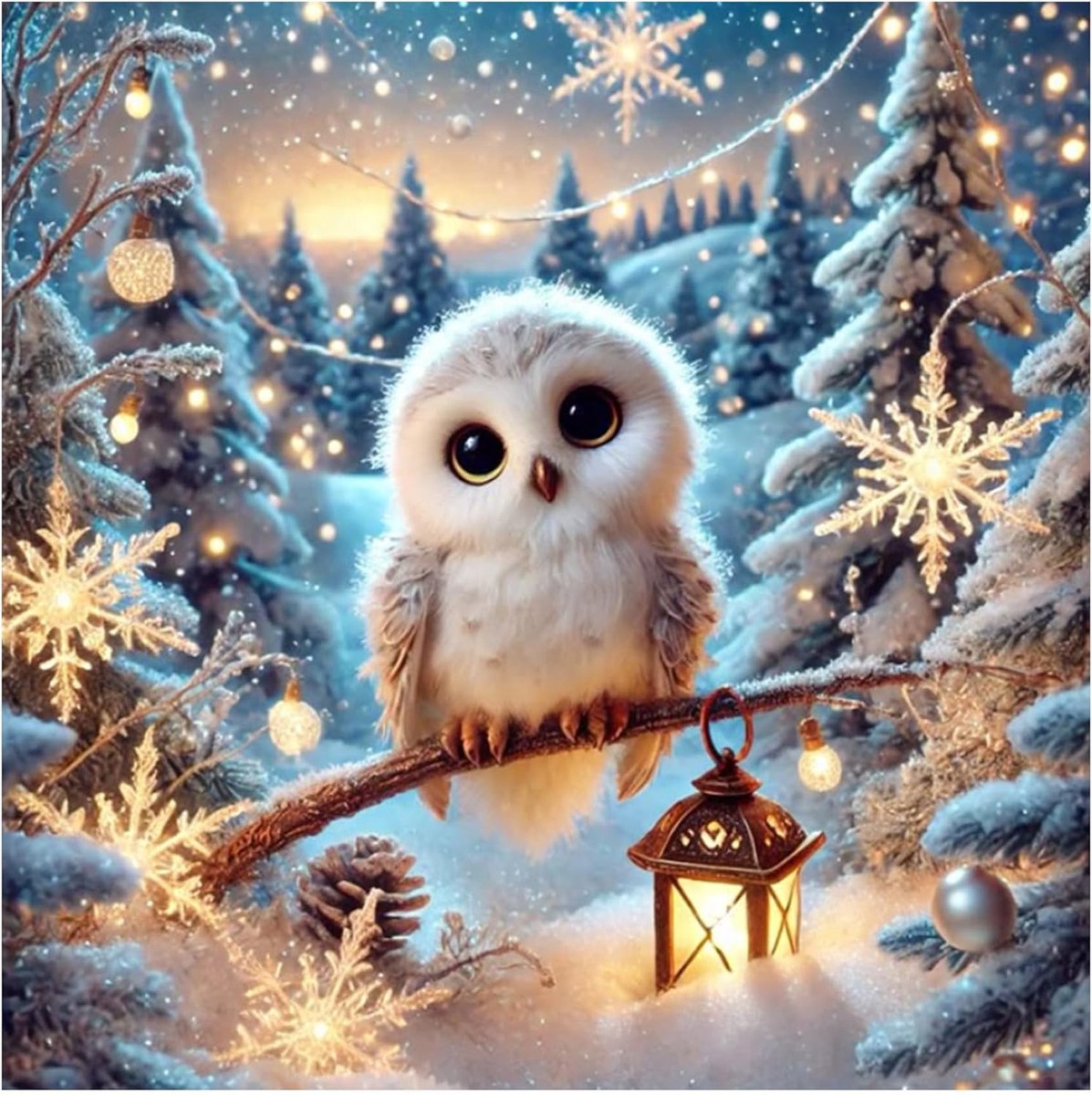 Diamant schilderen kerstroodborst - 5D DIY kunstset - volledige drill nachtlanschap - ideaal voor thuisdecoratie - ShopVlot