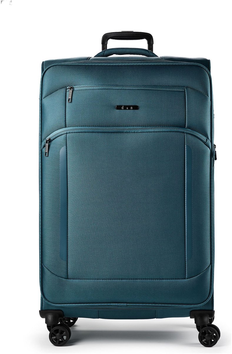 d & n Travel Line 9804 4 wielen Trolley L 78 cm met uitbreidingsplooi - Zachte bagage - TSA slot - petrol