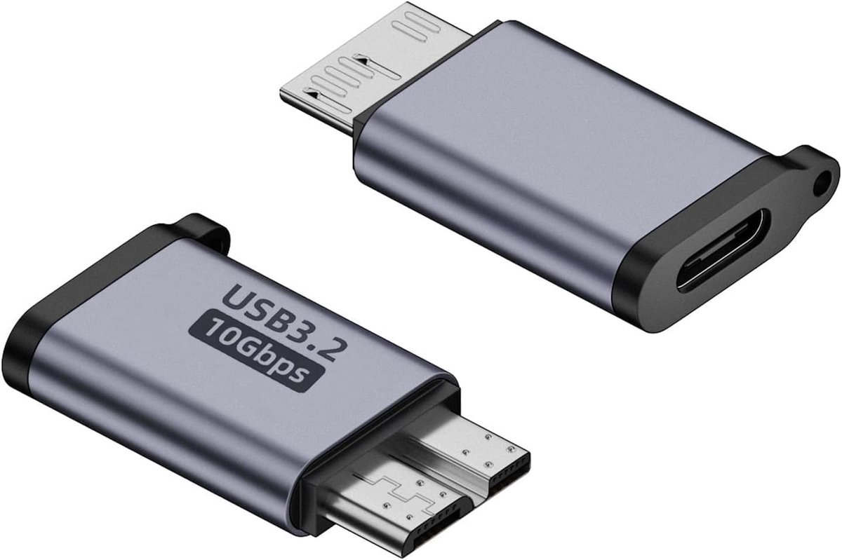 Adapter USB C naar Micro USB - 2x USB Type C naar Micro B - 10Gbps dataoverdracht - Ideaal voor harde schijven - ShopVlot