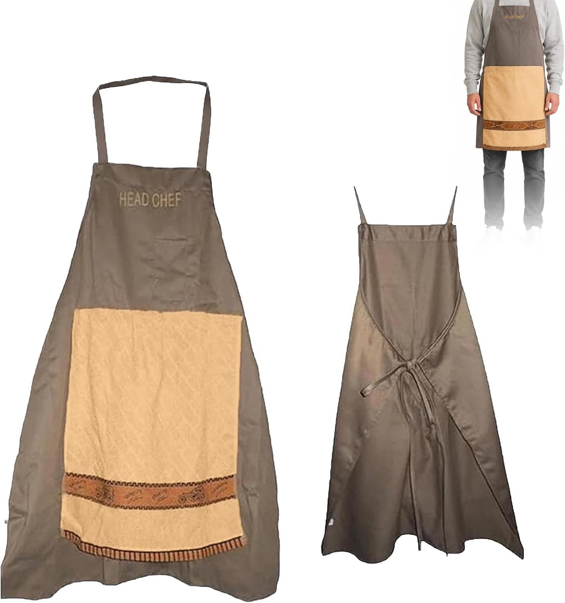 Schort met geheime zak - multifunctioneel - waterafstotend - perfect voor in de keuken - ShopVlot