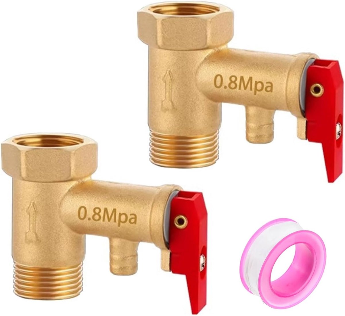Drukontlastingsventielen 0,8 MPa - Veiligheid 6 bar 1/2" - Hoogwaardige materialen - Voorkomt explosieve overlast - ShopVlot