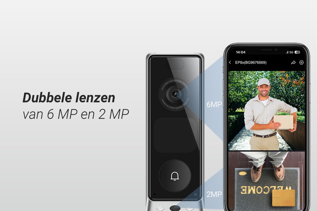 EZVIZ EP8 Videodeurbel met 6MP Dual Lens en AI Scherm - afbeelding 3