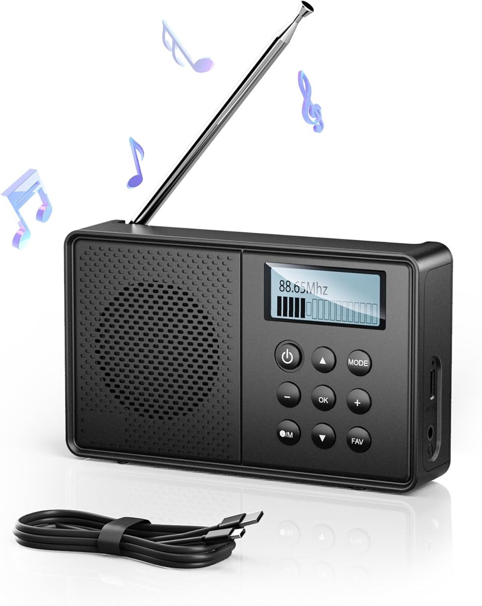 DAB/DAB+ en FM Radio - Compact ontwerp - Helder geluid - Ideaal voor onderweg - ShopVlot
