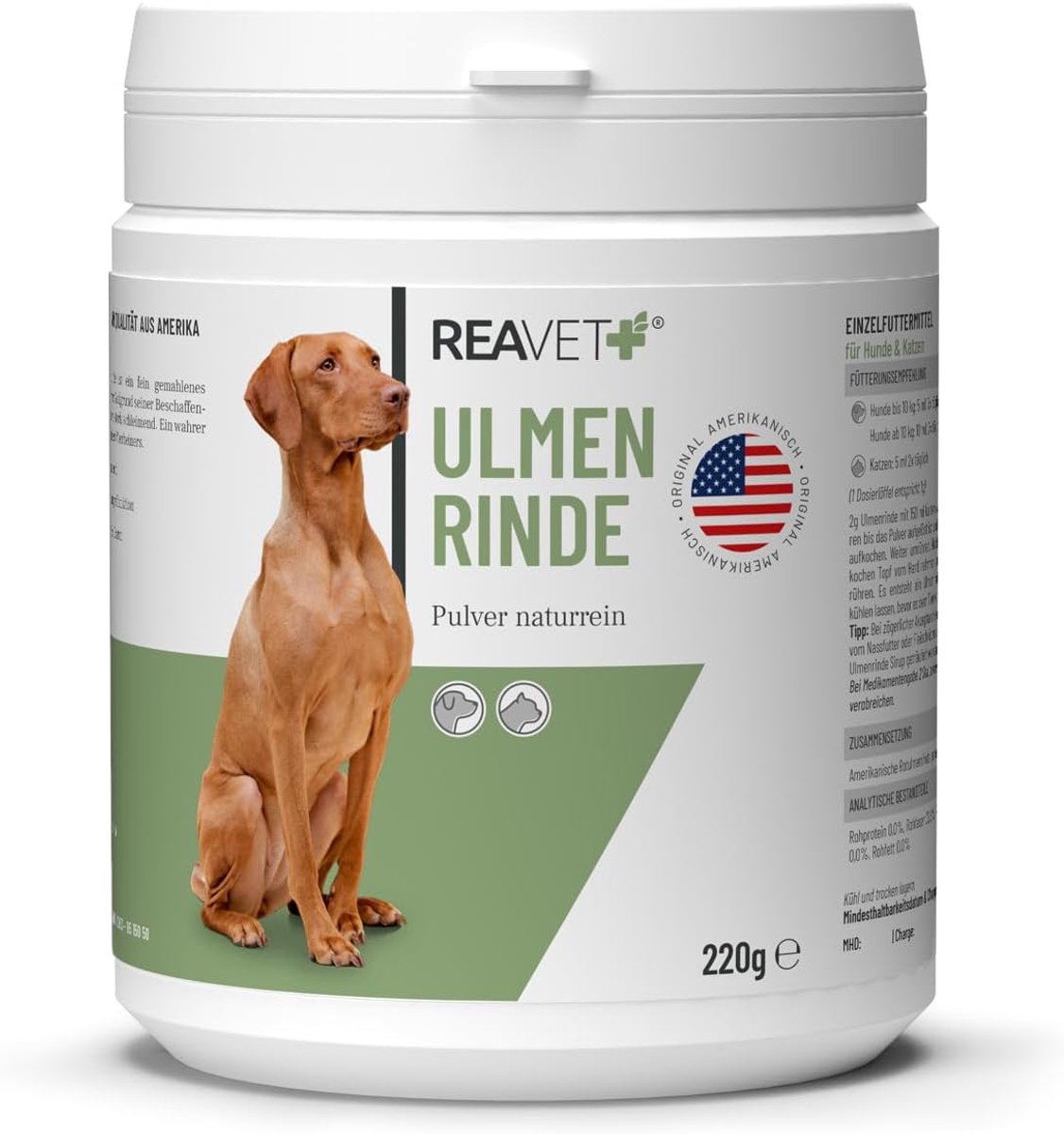Ulmenbastpoeder voor honden en katten - 220 g - natuurlijk puur - ondersteunt spijsvertering - ShopVlot