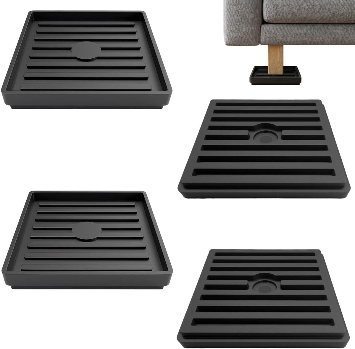 Meubelcoasters 4Pcs - 83X83mm Antislip Pads - Ondersteuning voor Meubelrollen - Ideaal voor Bescherming van Vloeren - ShopVlot