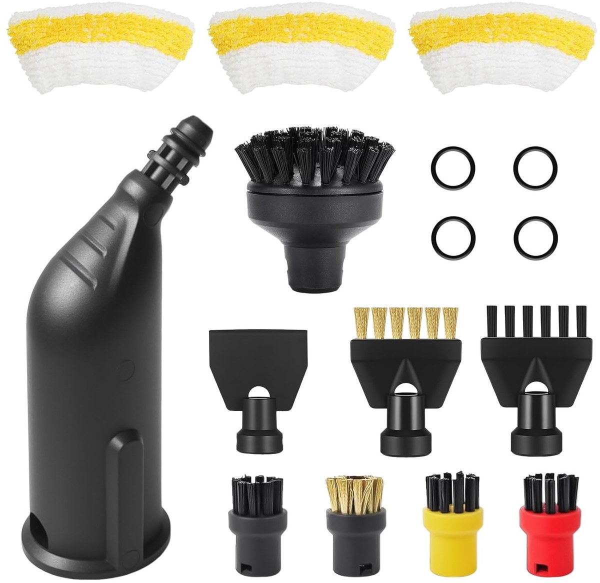 Accessoires voor Kärcher stoomreinigers - 16-delig - verlengnozzle, borstelset, microvezeldoeken - ShopVlot