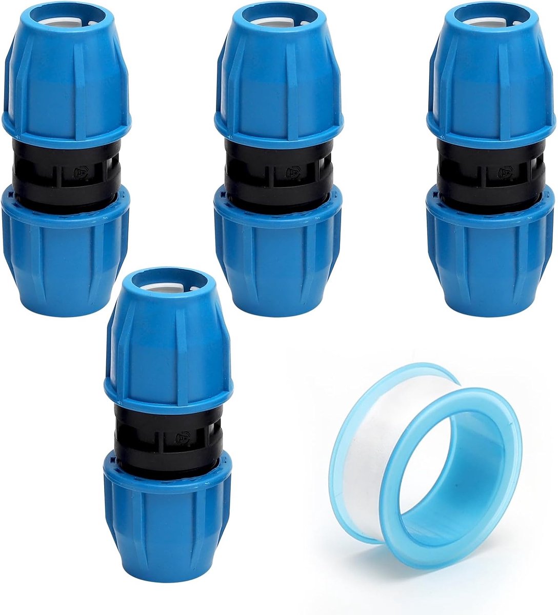 PP schroefverbinding 25 mm - 4 stuks - kunststof - ideaal voor PE buizen - ShopVlot