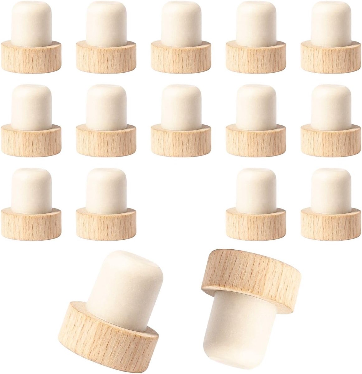 Wijnflesdoppen 16 Stuks - Houten Stopper - T-Vormige Kurk - Houdt Dranken Vers - ShopVlot