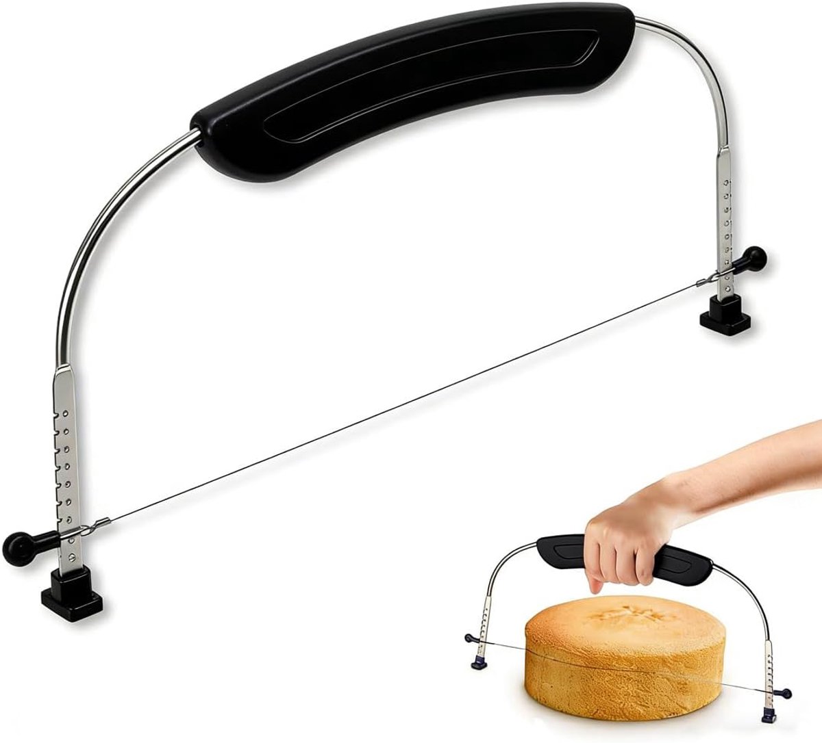 Cake Cutter 27 cm - roestvrij staal - verstelbare snijhoogte - perfect voor lagen - ShopVlot