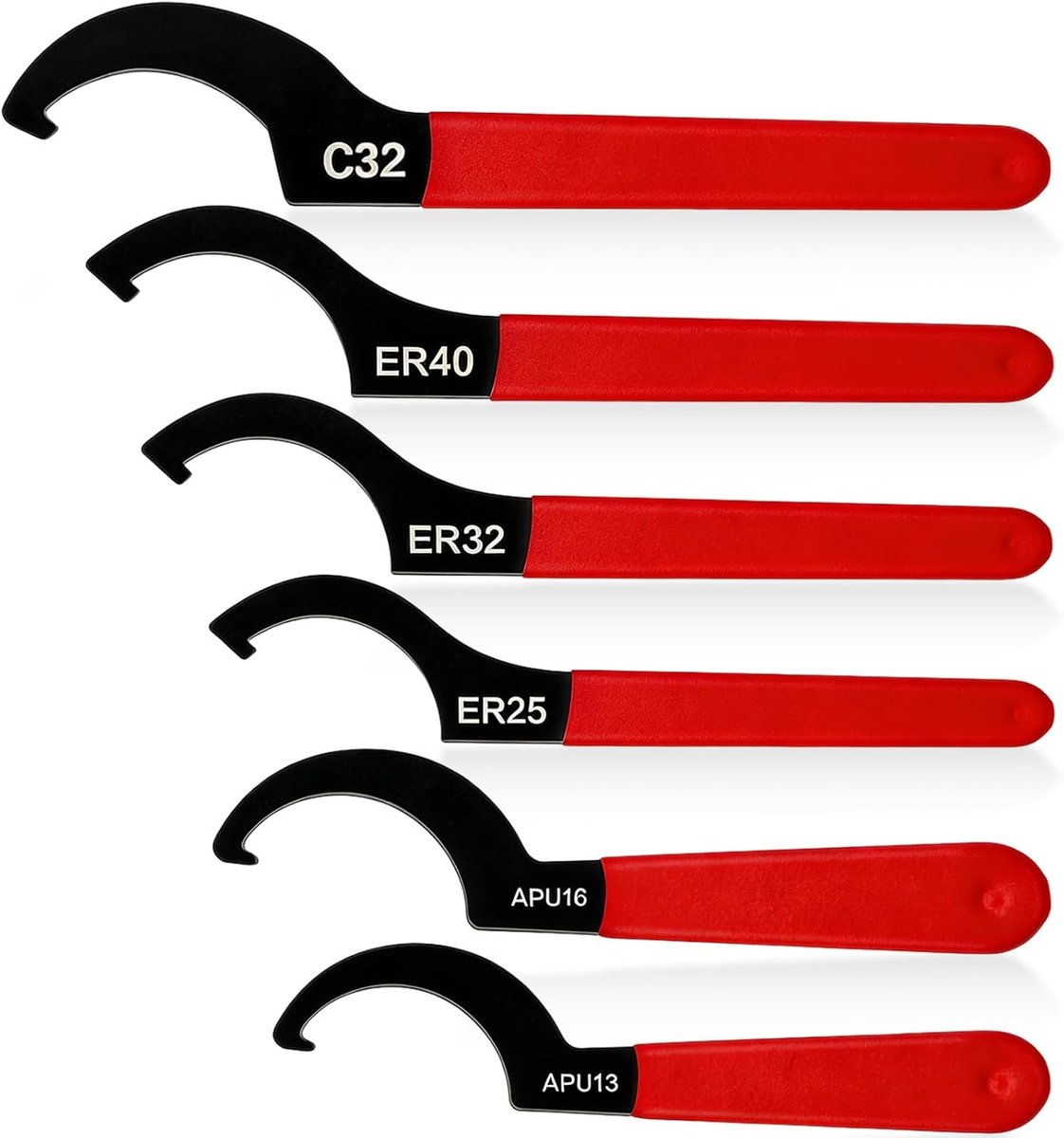 C-sleutel set 6 stuks - koolstofstaal - antislip handgreep - voor auto-onderhoud - ShopVlot