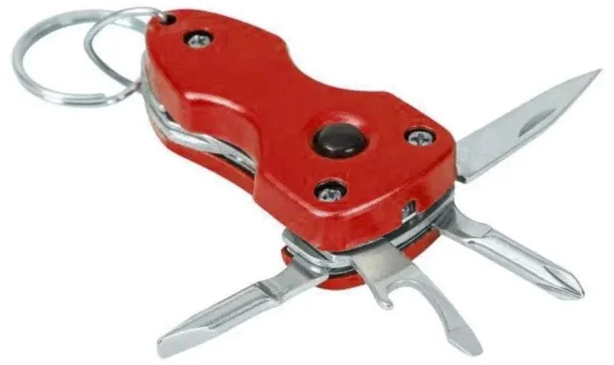 Multitool Sleutelhanger Rood - Zakmes