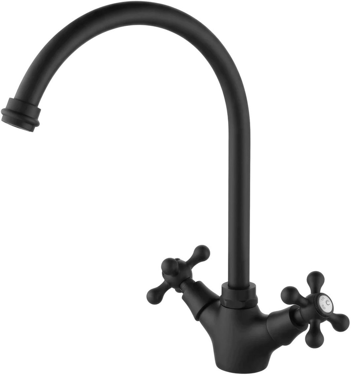 Aquanello Heritage Ascot Klassieke Keuken Nostalgische Keukenkraan Zwart met Ronde Uitlop BL-4003-HA