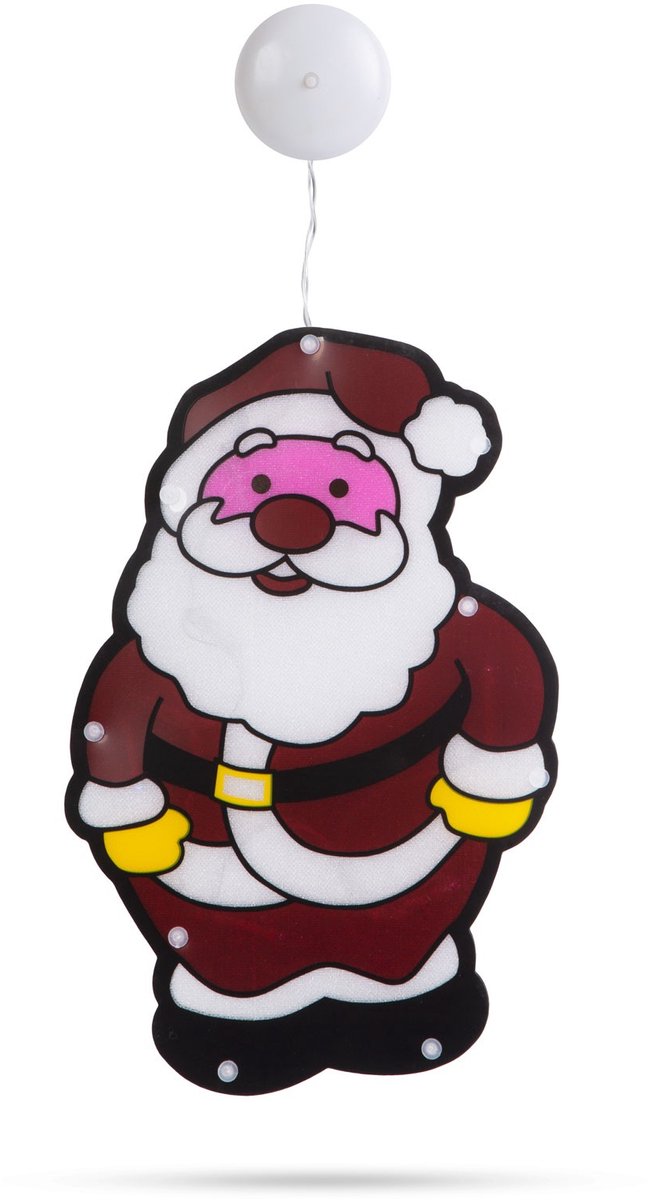 LED PVC raamdecoratie - Kerstman - 27 x 17 cm - 3 x AAA 1 Stuks [56530E]