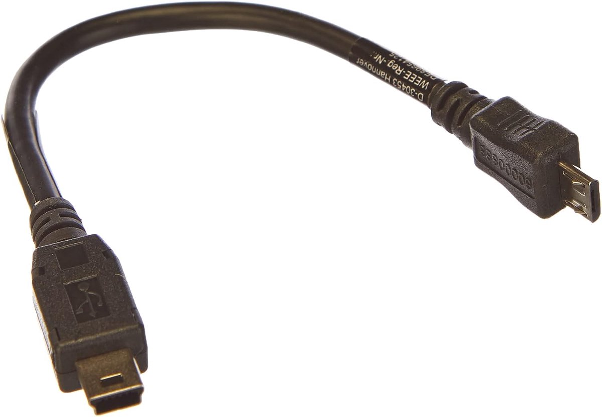 USB Mini-B naar Micro-B adapter kabel 10 cm - verlengkabel - eenvoudige aansluiting - ideaal voor datatransfer - ShopVlot