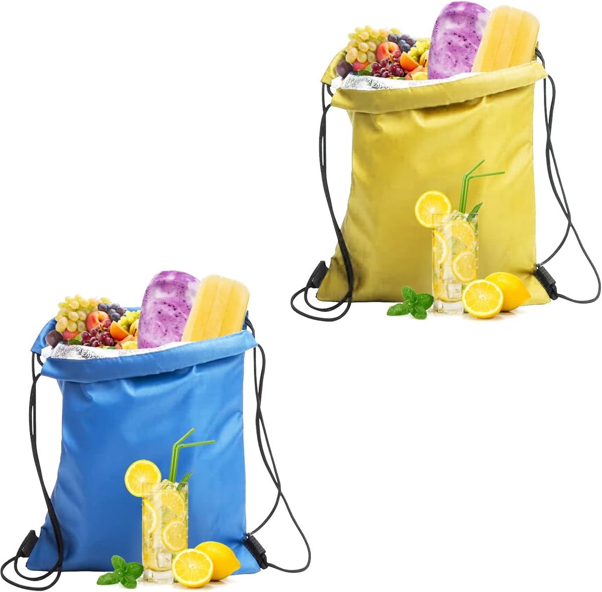 Lunchtas 2 Stuks - Compact Aluminium Koeltas - Waterdicht - Ideaal voor Werk en School - ShopVlot