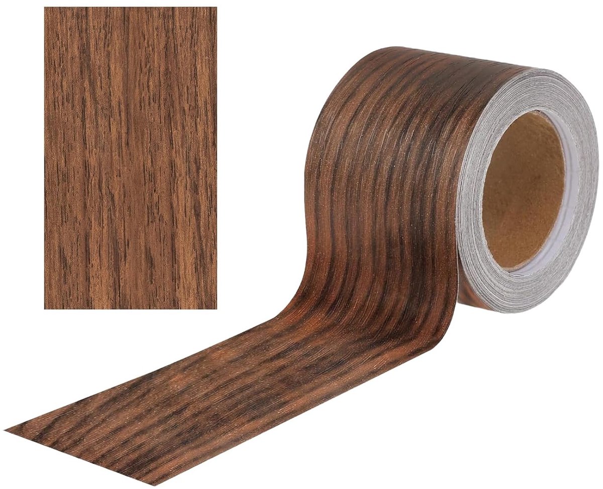 Plakband 5 x 100 cm - houtlook - slijtvast - voor plinten en meubels - ShopVlot