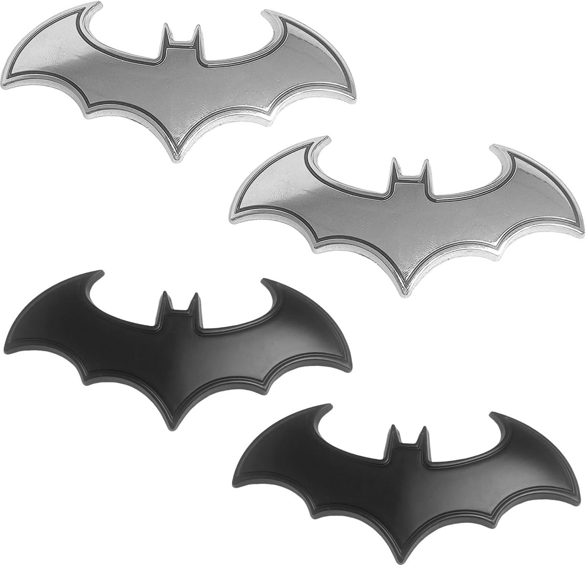 Batmobil stickers 4 stuks - metalen decoratie - stijlvol en persoonlijk - voor auto uiterlijk - ShopVlot
