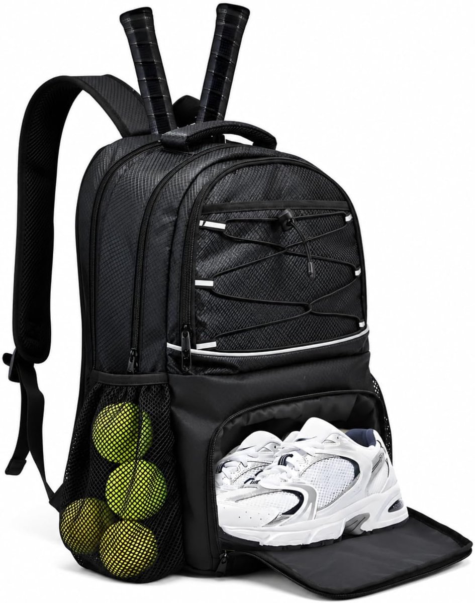 Tennisrugzak met Schoencompartiment - Grote Capaciteit - Multifunctionele Sporttas - Ideaal voor Tennis en Pickleball - ShopVlot