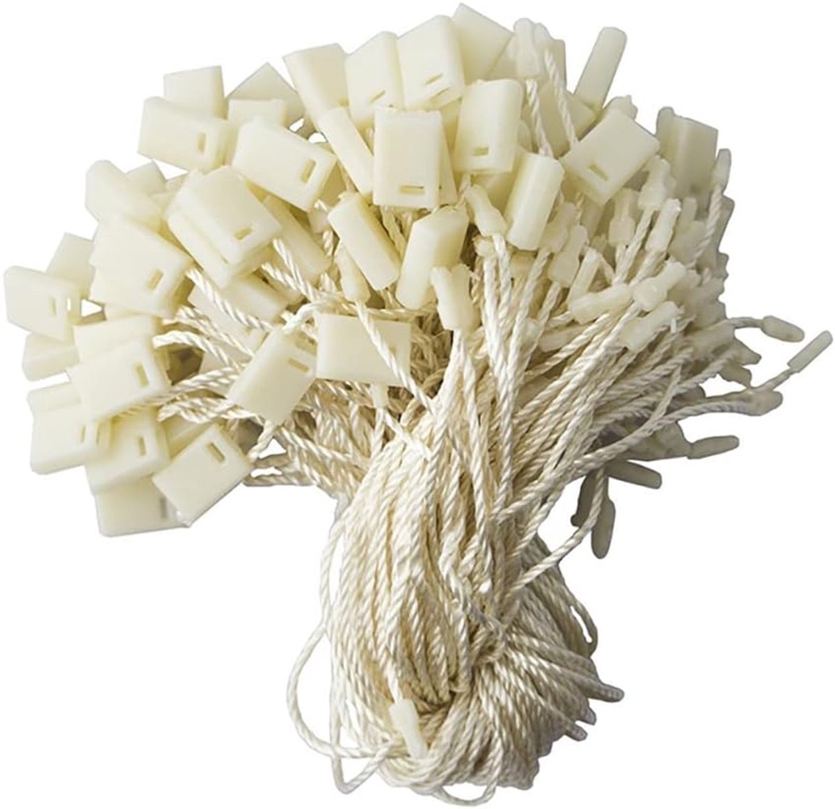 Kledinglabel touw 200 stuks - nylon zwart - met push-lock sluiting - eenvoudig te bevestigen - ShopVlot