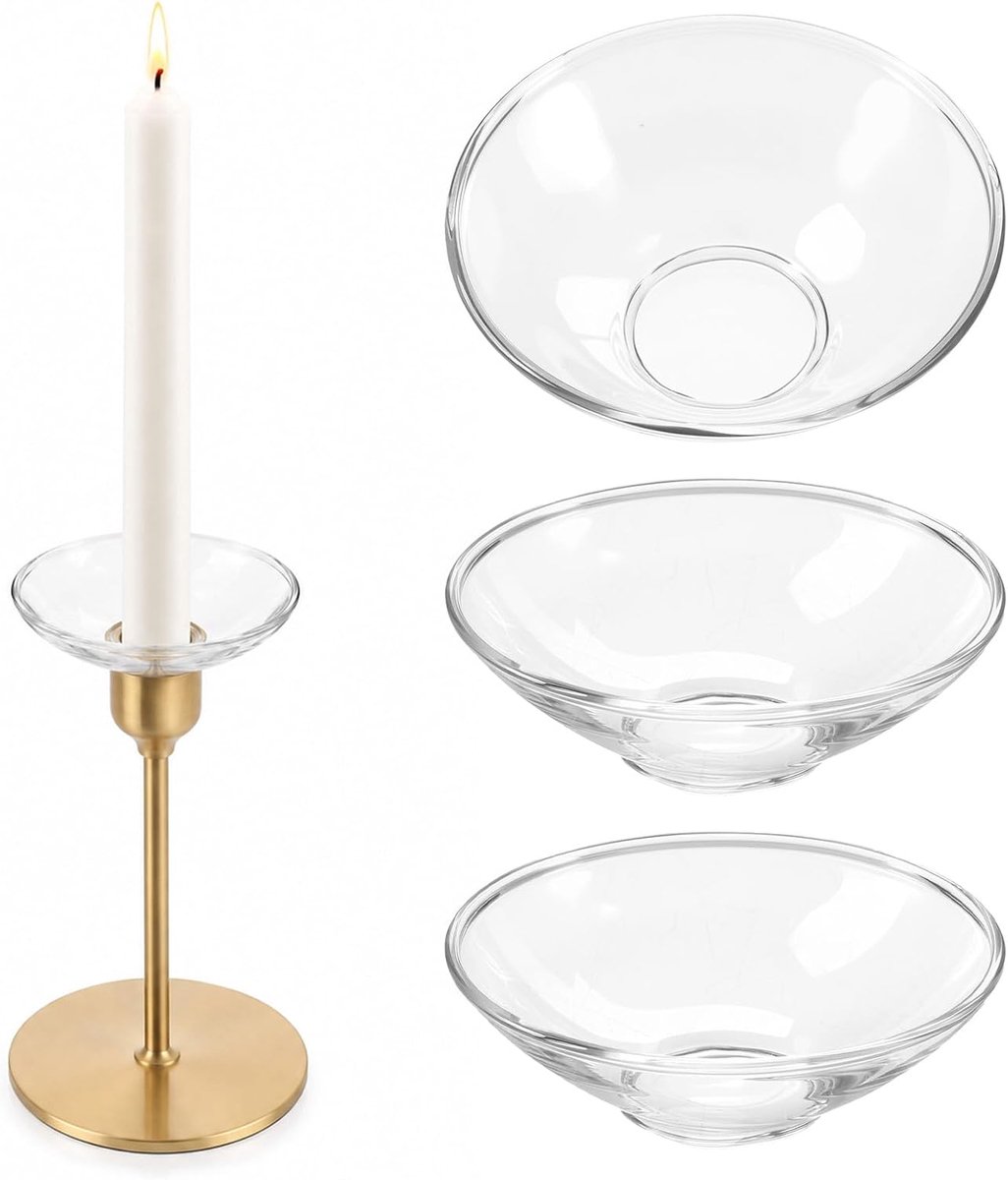 druppelbeschermingskaarsen 3 stuks - kegelkaarsen - druppelvanger - ideaal voor communie en bruiloft - ShopVlot