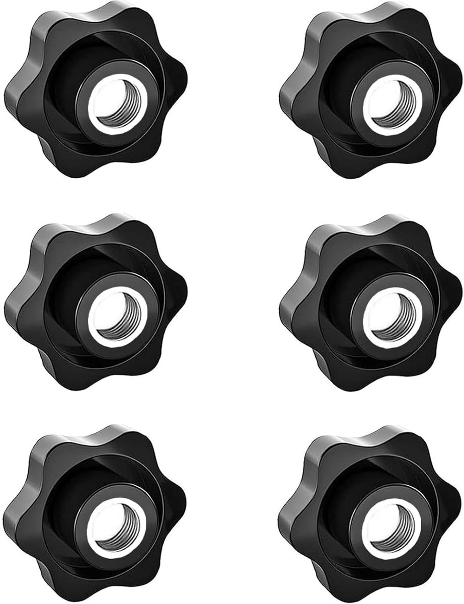 Knopmoer M12 - Stervormig - 6 Stuks - Voor meubel- en machinegebruik - ShopVlot