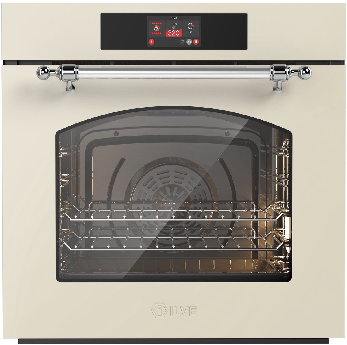 ILVE Oven 60 cm A+ clas 30 / 320 graden Antiek Wit Chroom - Inbouw