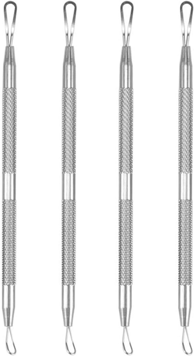 Acne naald set 4-delig - roestvrij staal - dubbelzijdig - voor het verwijderen van gezichtspijnen - ShopVlot
