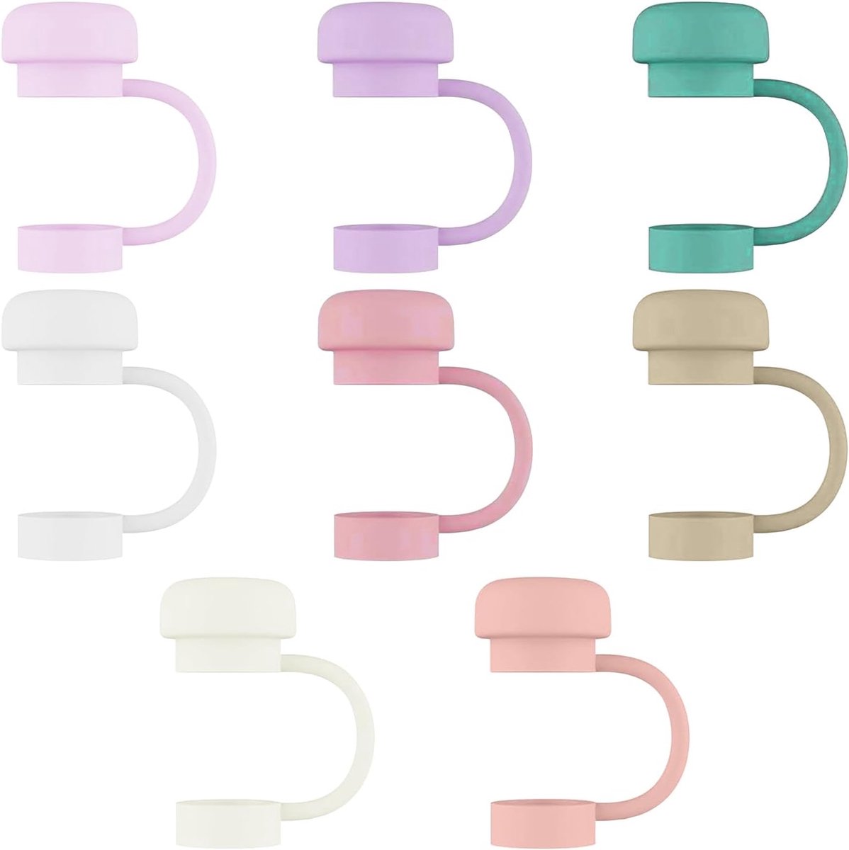 Silicone stofdoppen 8 stuks - ronde stofdoppen - herbruikbaar - bescherming voor rietjes - ShopVlot