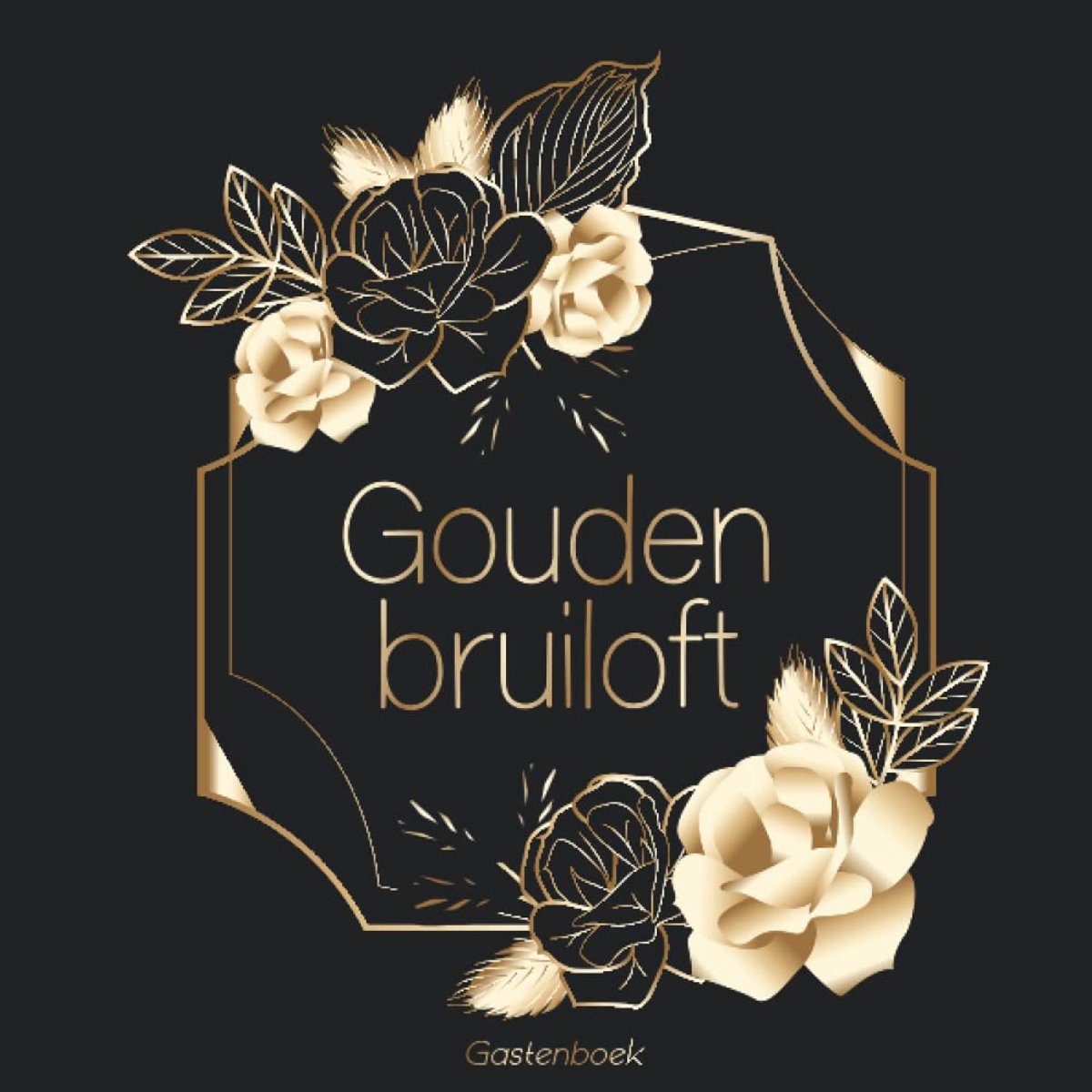 Gastenboek Gouden Bruiloft - Memory Album voor 50e Huwelijksverjaardag - Met Ruimte voor Berichten en Foto's - ShopVlot