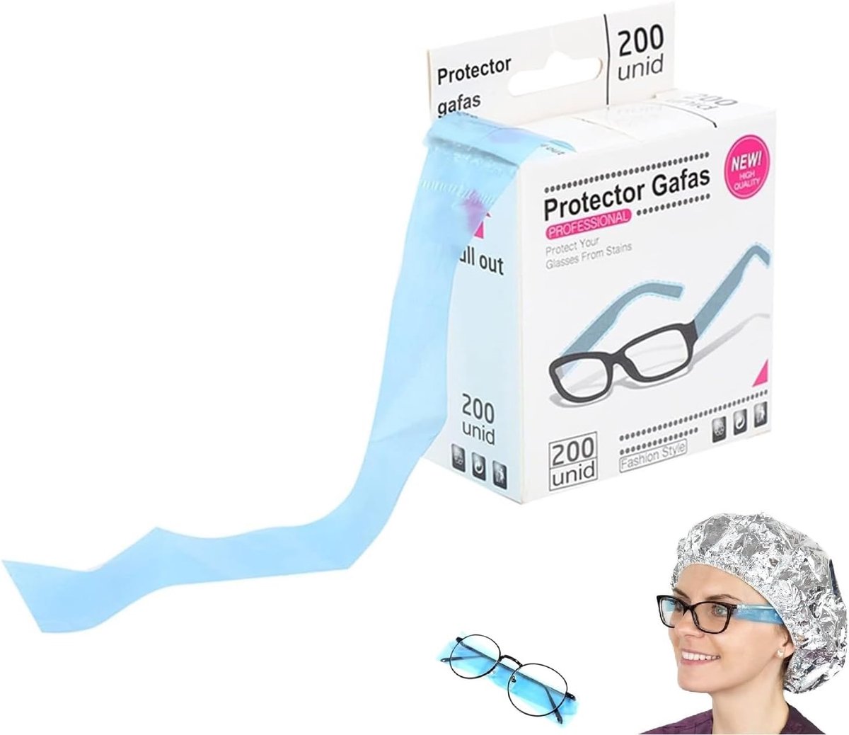 Brillenpootbescherming 200 stuks - Blauw - Chemicaliënbestendig - Bescherming bij haarkleuring - ShopVlot