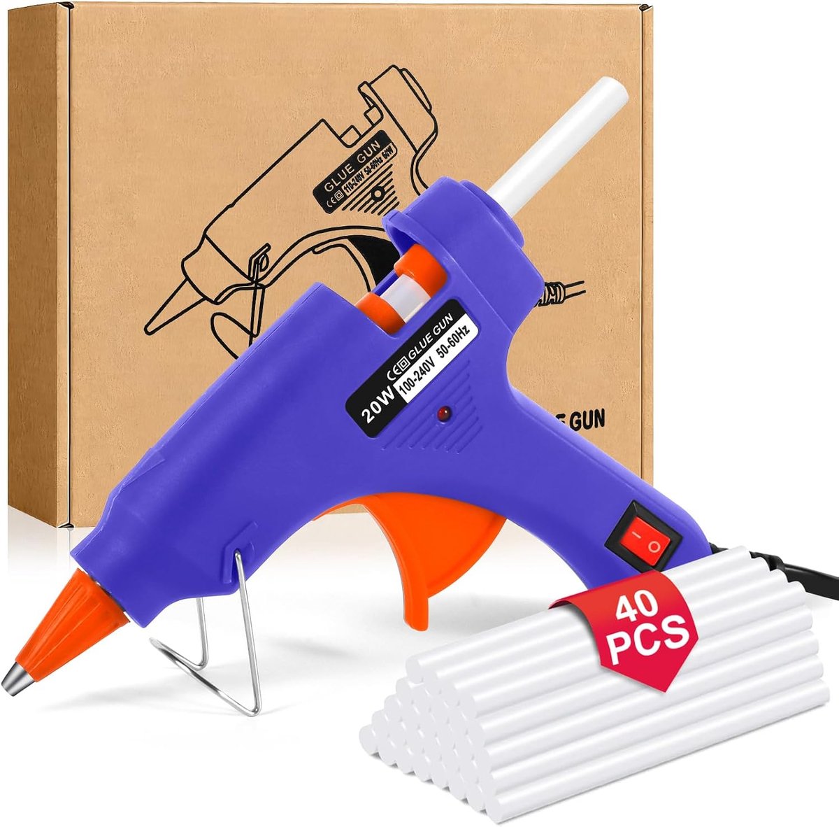 Hitte lijmpistool 20W mini - 40 lijmstaven - snel voorverwarmend - ideaal voor DIY en reparaties - ShopVlot