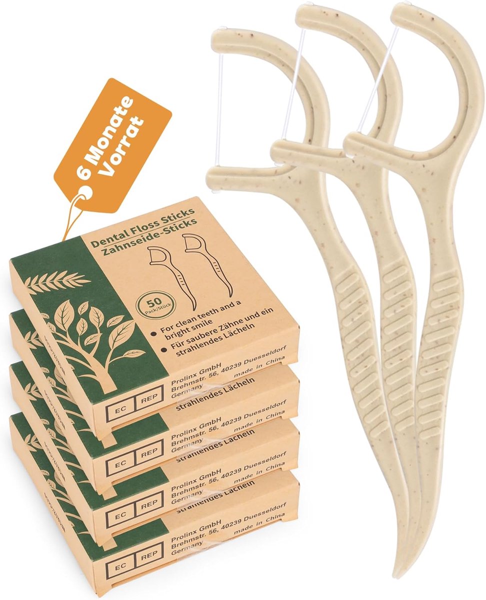 Dental Floss Sticks 200PCS - Natuurlijk materiaal - Plastic-vrij - Draagt bij aan zero-waste - ShopVlot