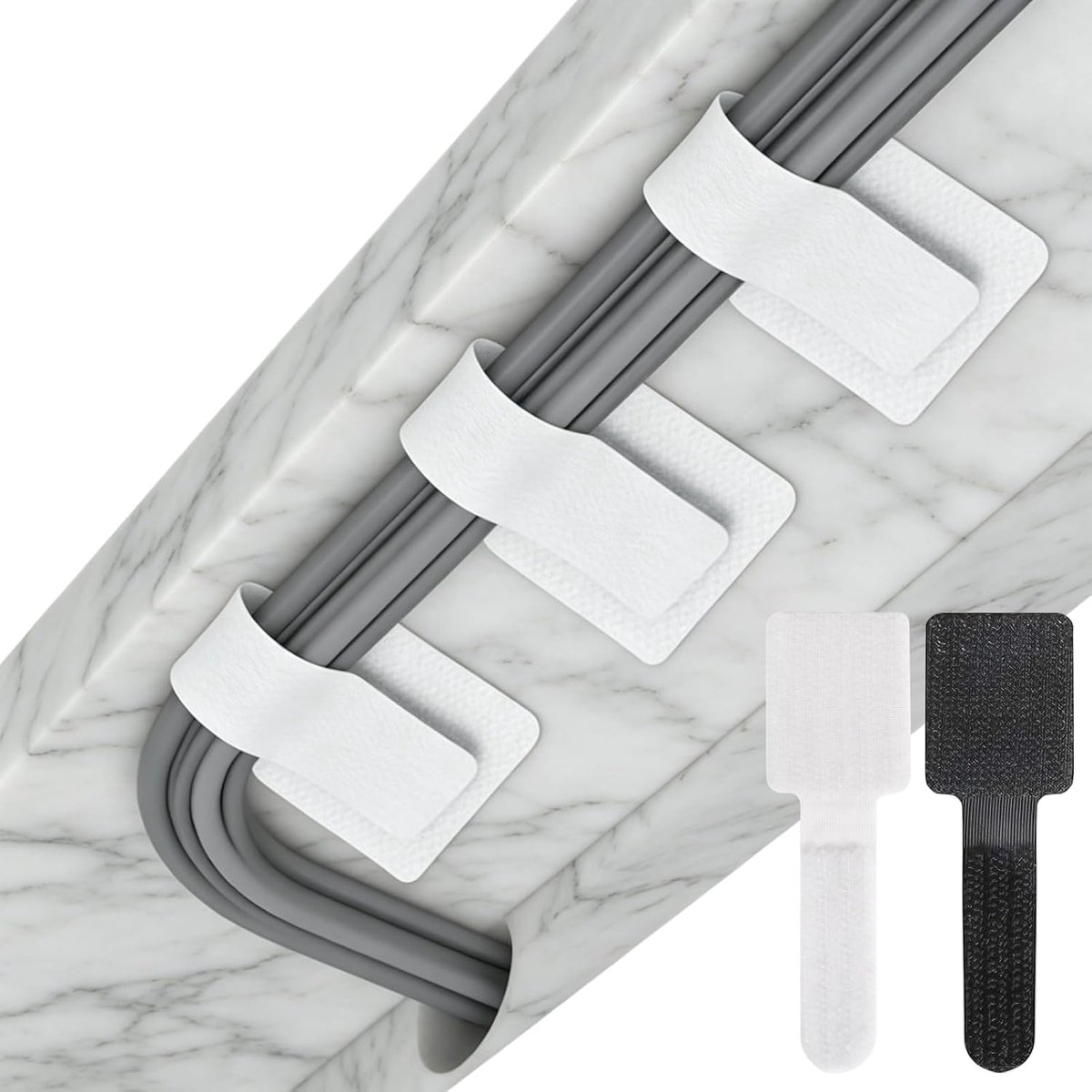Kabelorganizer 50 stuks - 28 x 90 mm - nylon, zelfklevend - herbruikbaar voor kabels - ShopVlot