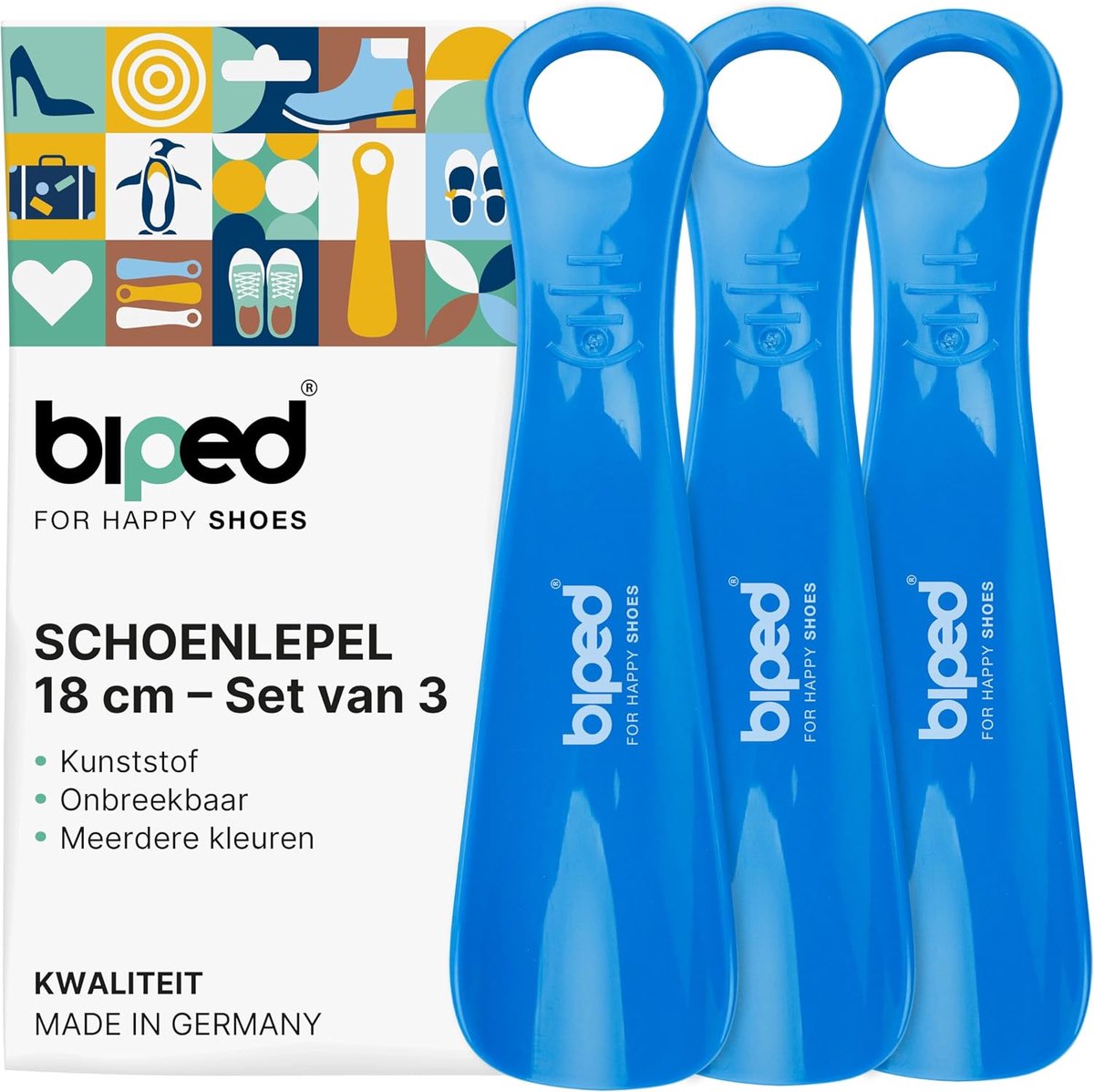 schoenlepel set van 3 - 18 cm - kunststof - handig voor schoenen en laarzen - ShopVlot