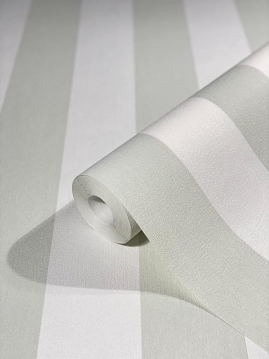 Behang groene blokstrepen - non-woven wallpaper - modern design - creëert een gezellige sfeer - ShopVlot