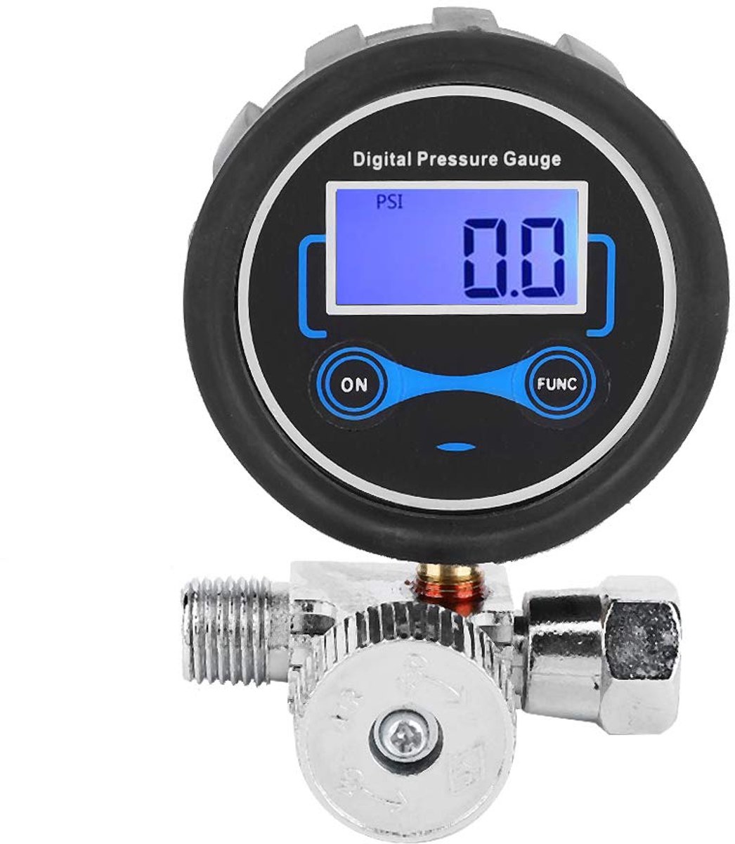 Pneumatische luchtregelaar 1/4 inch - Digitale drukmeter - Instelbaar tot 200 PSI - Eenvoudig te installeren - ShopVlot