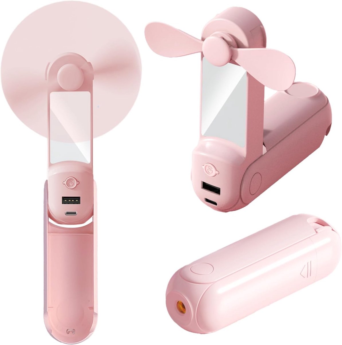 Mini ventilator 5-in-1 - oplaadbaar - zakformaat - ideaal voor onderweg - ShopVlot