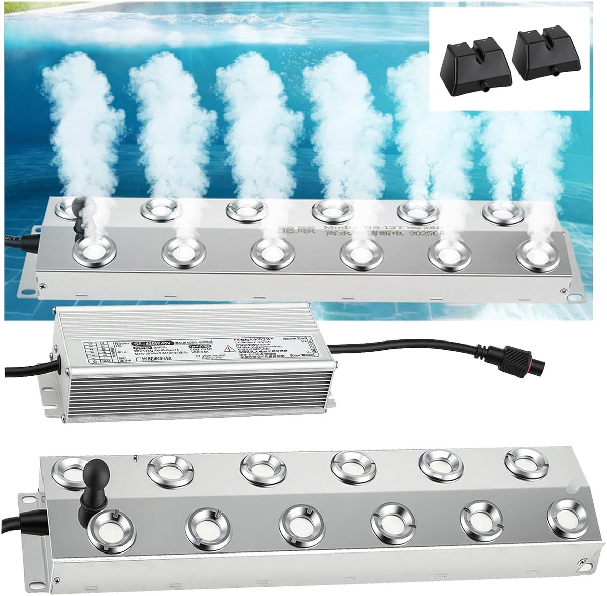 Ultrasonic nebulizer 12 koppen - 9000ml/h mistproductie - 400W vermogen - ideaal voor tuinbouw - ShopVlot