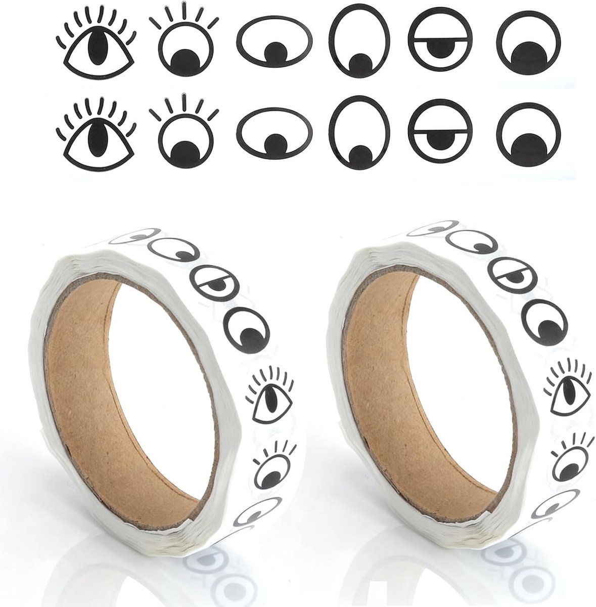 Zelfklevende oogstickers 2000 stuks - zwart-wit - voor creatieve projecten - ideaal voor scrapbooking - ShopVlot