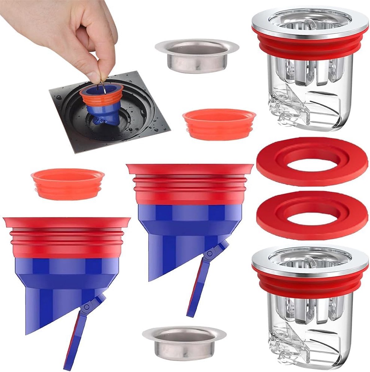 Afvoerplug geurstop - 30-53mm - PVC kunststof - Voorkomt hinderlijke geuren - ShopVlot